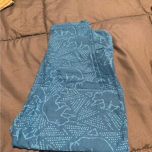 LuLaRoe Teal Bear Print Leggings